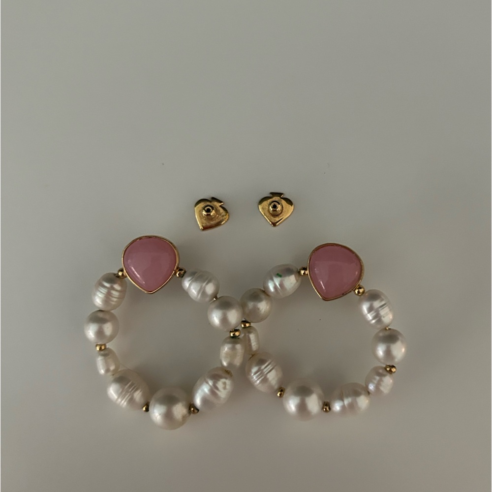Kate spade pearl hoop earrings